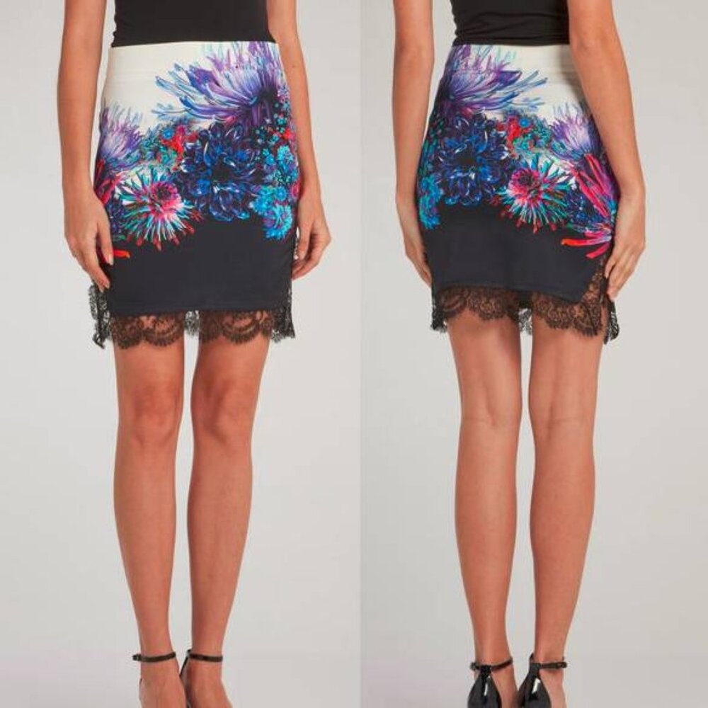 Roberto Cavalli Ultraviolet Floral Mini Skirt